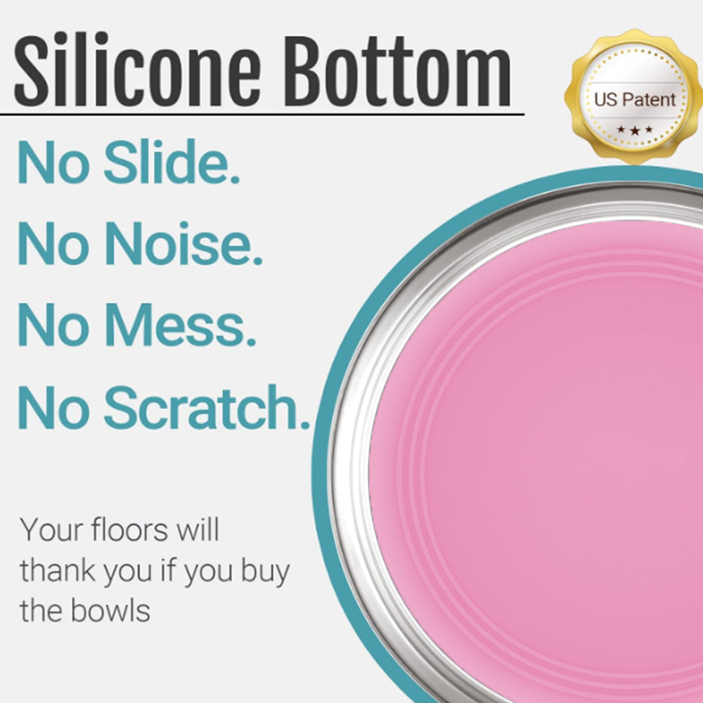 TopikaPet Stainless Steel Dog Bowl – Food Bowl with Non-Slip Silicone Base (21x6.8cm)