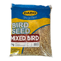 Bag of Daro mixed bird seed on a white background