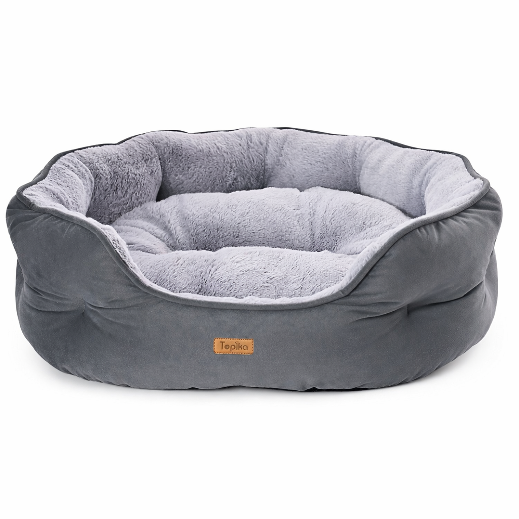 TopikaPet Washable Dog Bed, Plush Pet Bed for Small Dogs, Cat Bed