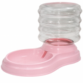 Pink boot-shaped water dispenser with clear top on a white background
