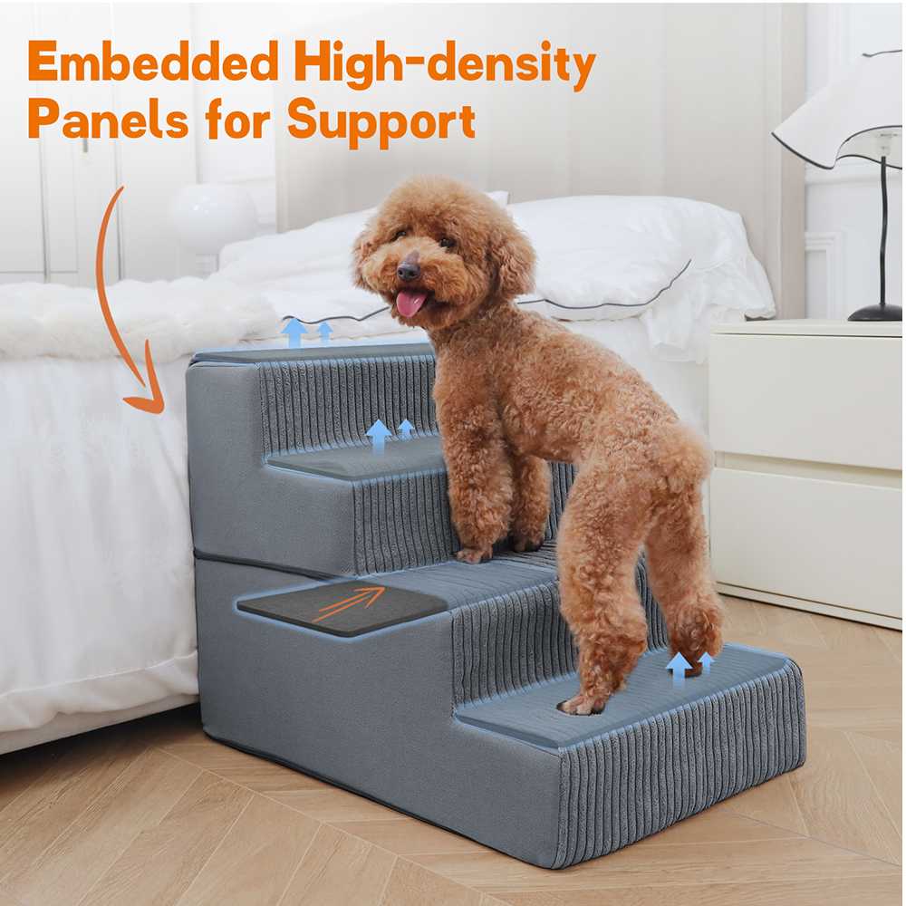 Topika Dog Stairs Ramp for High Beds, Pet Stairs for Small Dogs and Cats