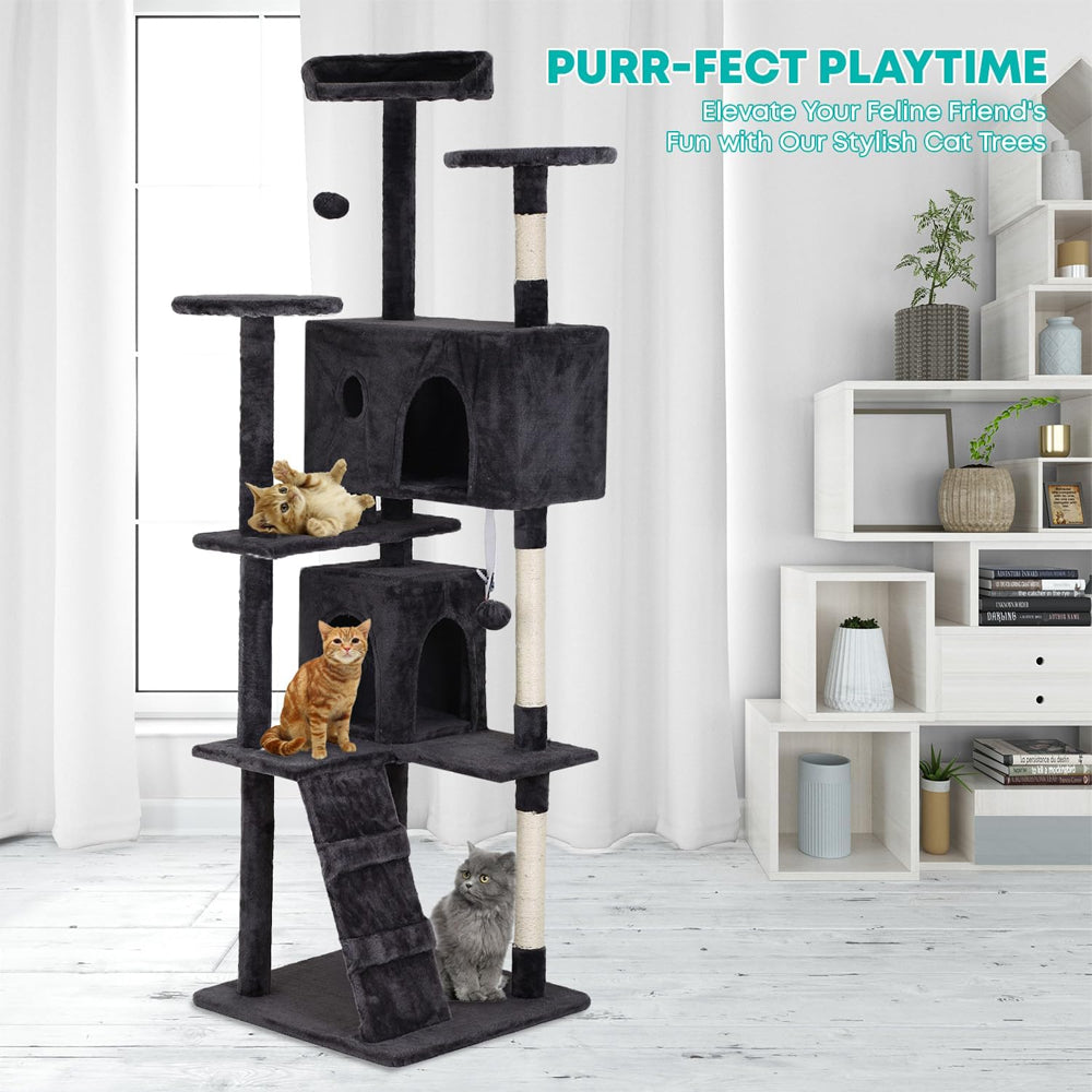 Large Cat Tree Tower – 180cm with Scratching Post & Playhouse By TopikaPet