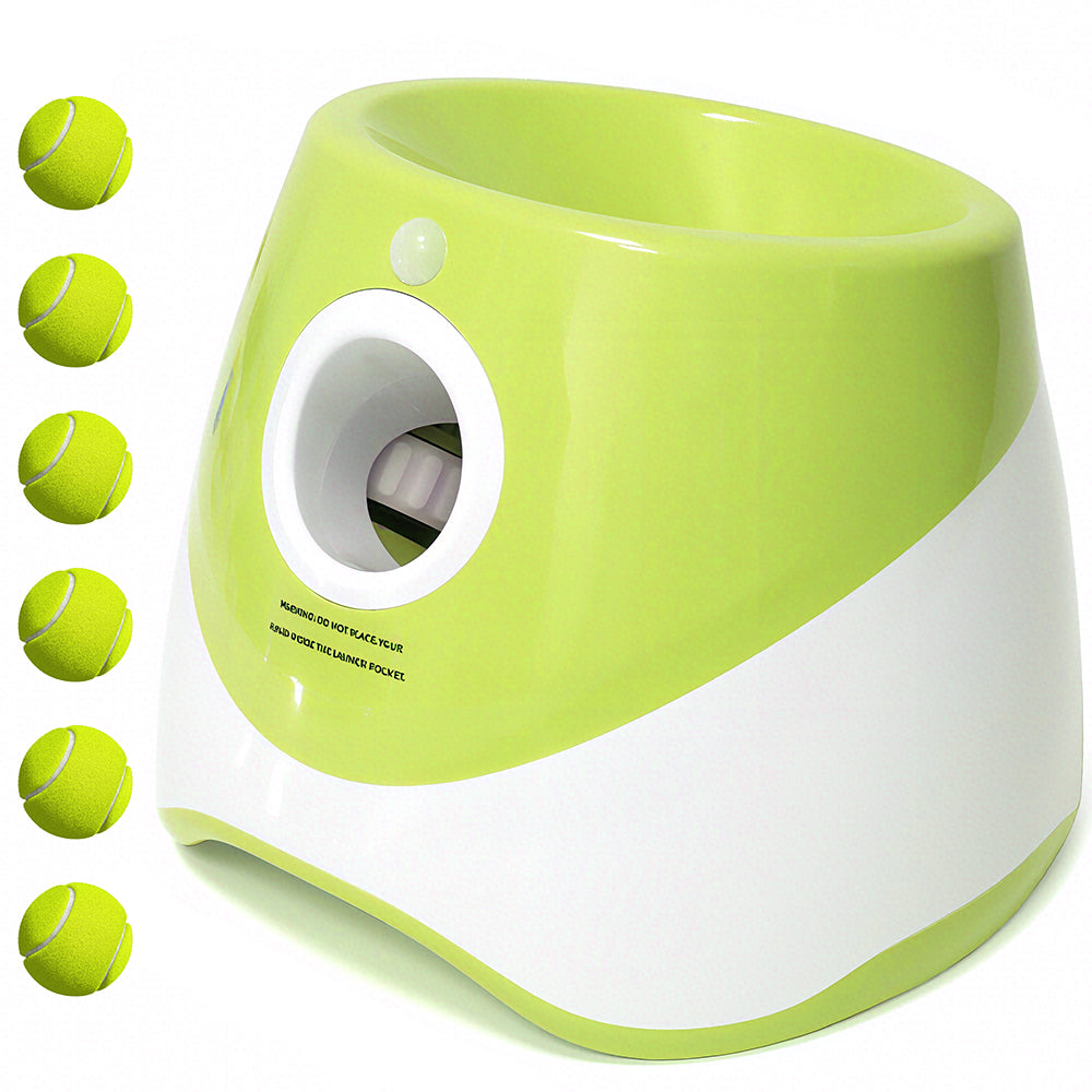 Automatic Dog Ball Launcher – Includes 6 Balls, Green By TopikaPet