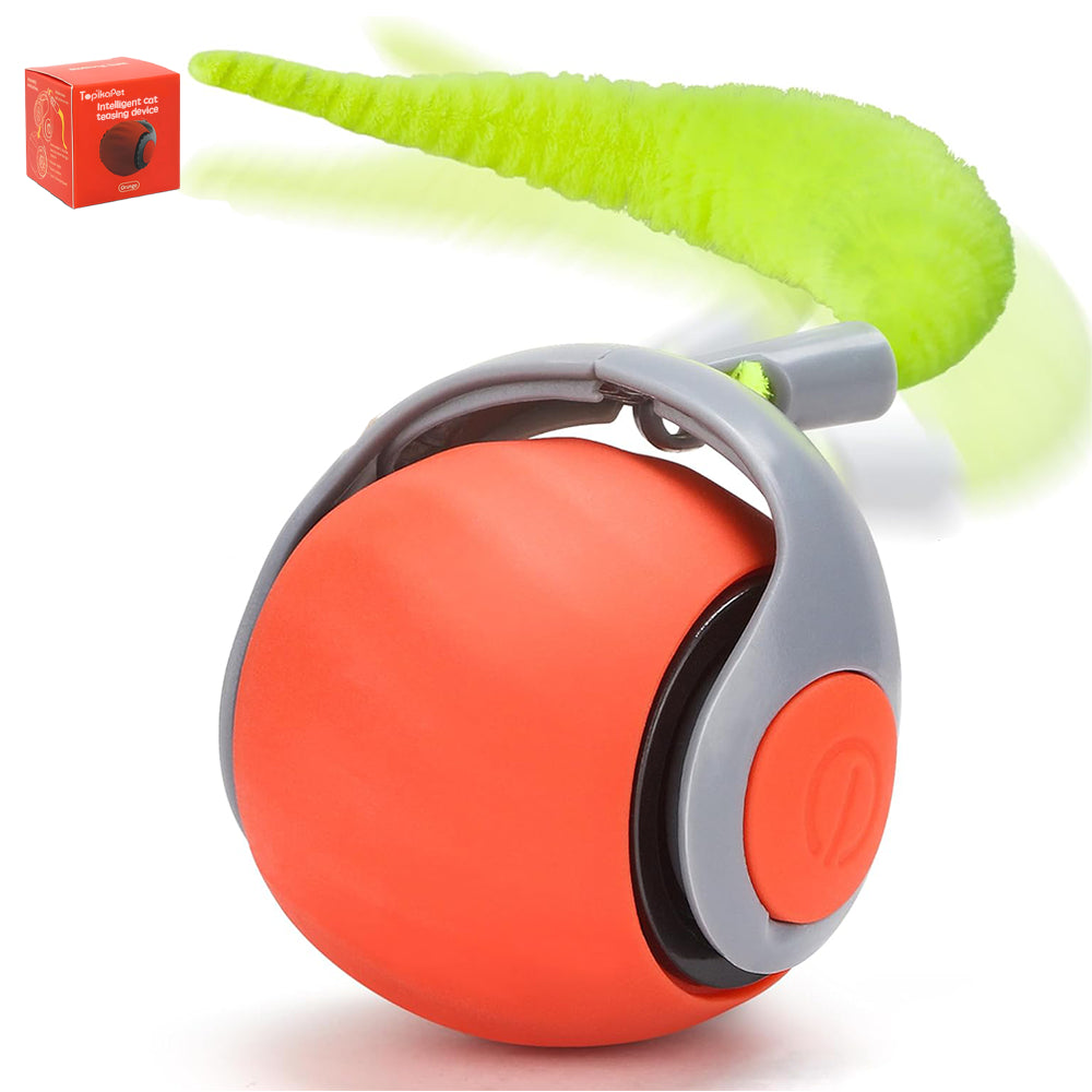 Interactive Cat Toy Ball – Auto Rolling Tail, 2 Speed Modes by TopikaPet