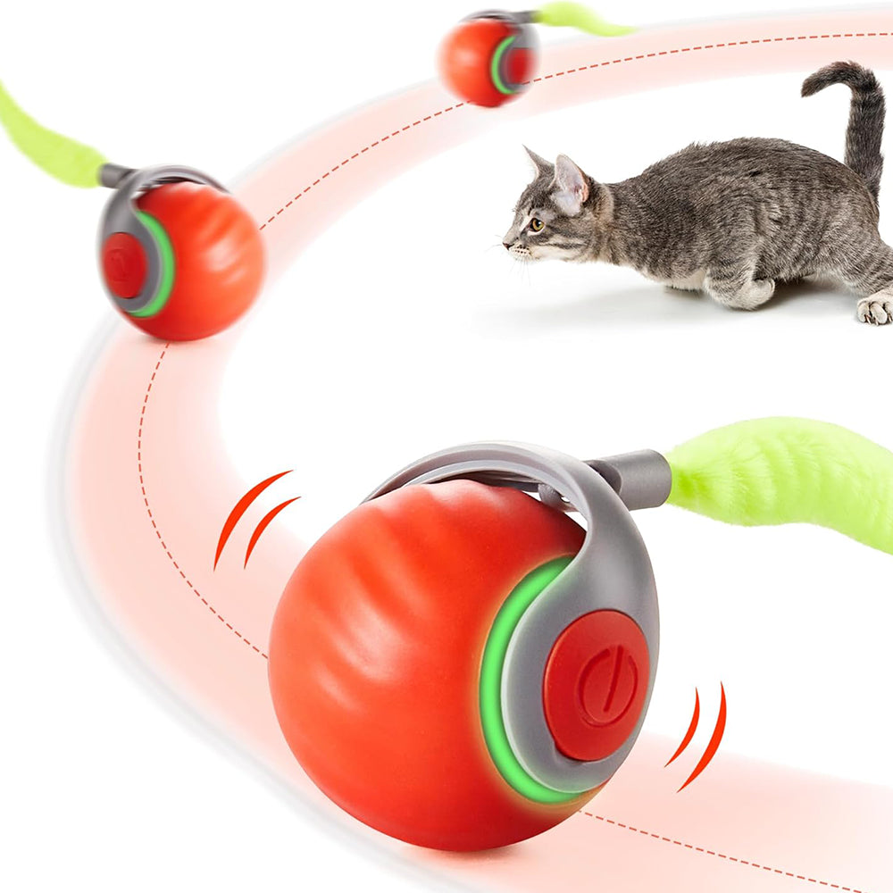 Interactive Cat Toy Ball – Auto Rolling Tail, 2 Speed Modes by TopikaPet