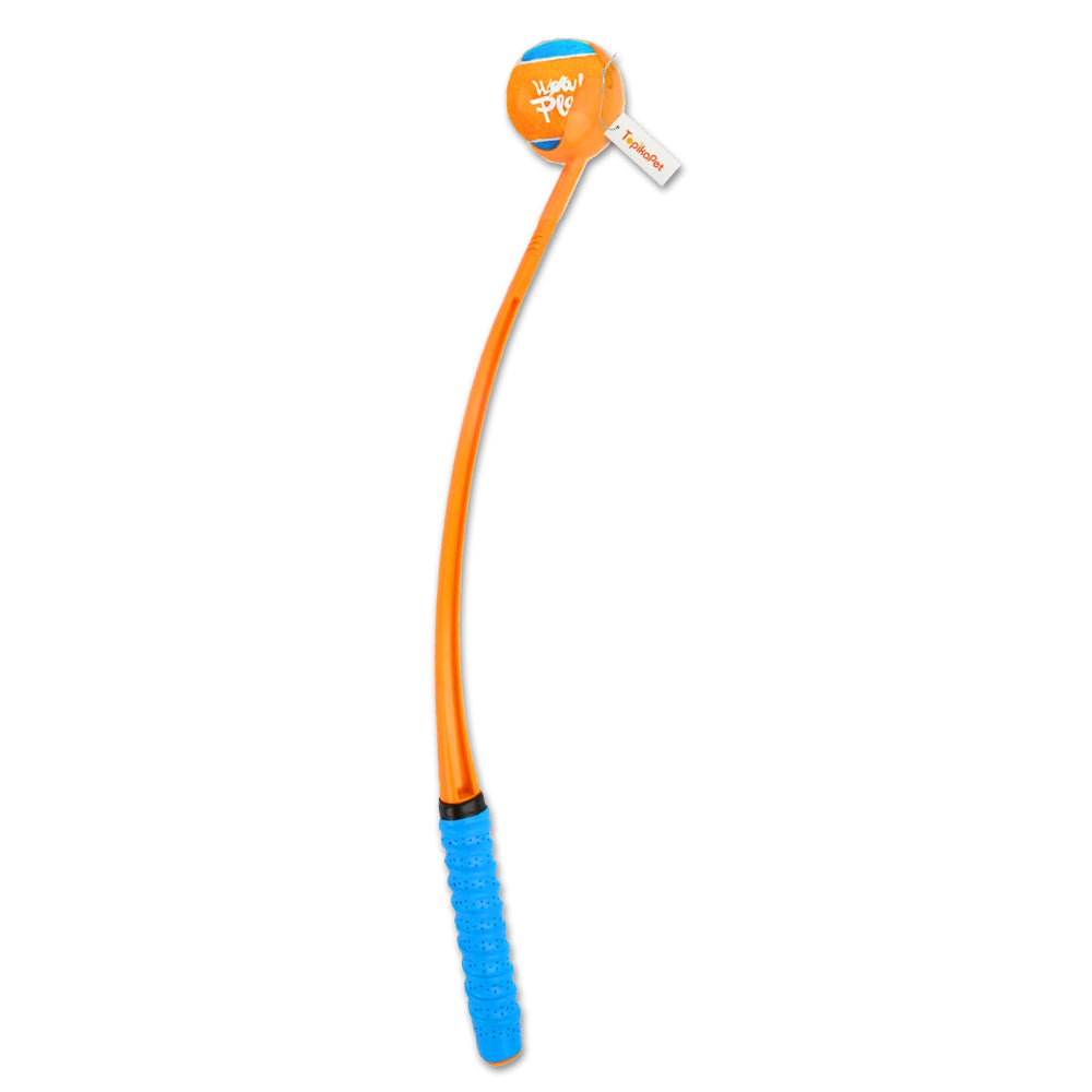 Orange and blue baseball bat with a ball on a white background