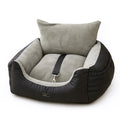 Pet bed with a pillow on a white background