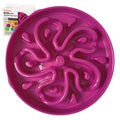 Pink slow feeder bowl for pets with a white background