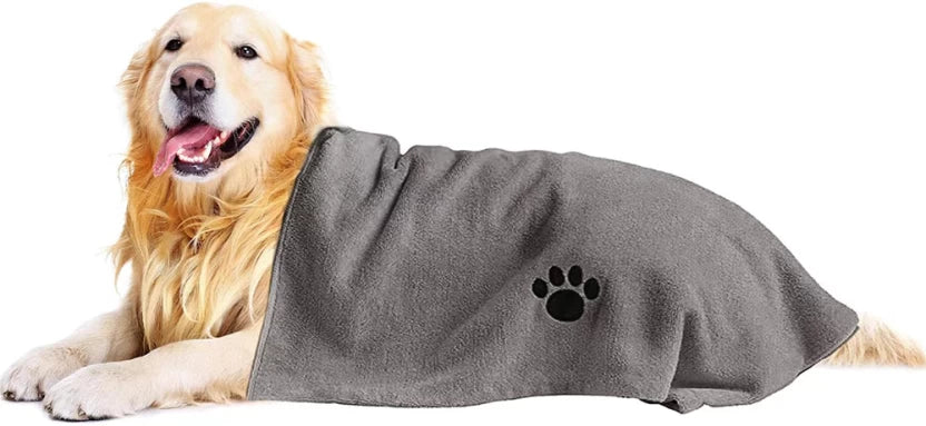 TopikaPet Microfiber Dry Pet Grooming Towel, Super Absorbent (AC Blanket) (Silk, Grey)