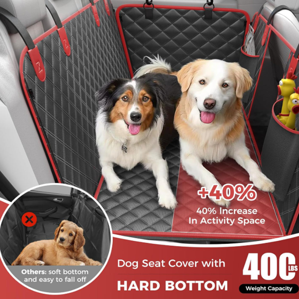 Dog Car Seat Cover Hammock – Waterproof Hard Bottom, Extra Space By TopikaPet