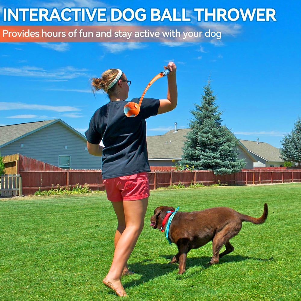 TopikaPet Dog Tennis Ball Launcher – Ergonomic Handle with 2.5" Ball for Fetch & Play (Each)