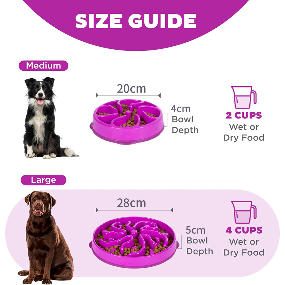 Slow Feeder Dog Bowl – Anti-Choke Design, Promotes Healthy Digestion By TopikaPet