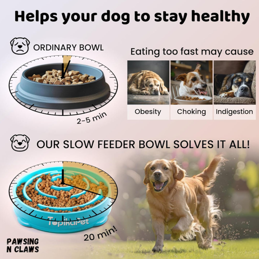 TopikaPet Dog Puzzle Toy – Slow Feeder Food Dispenser for IQ Training & Mental Stimulation (Blue)