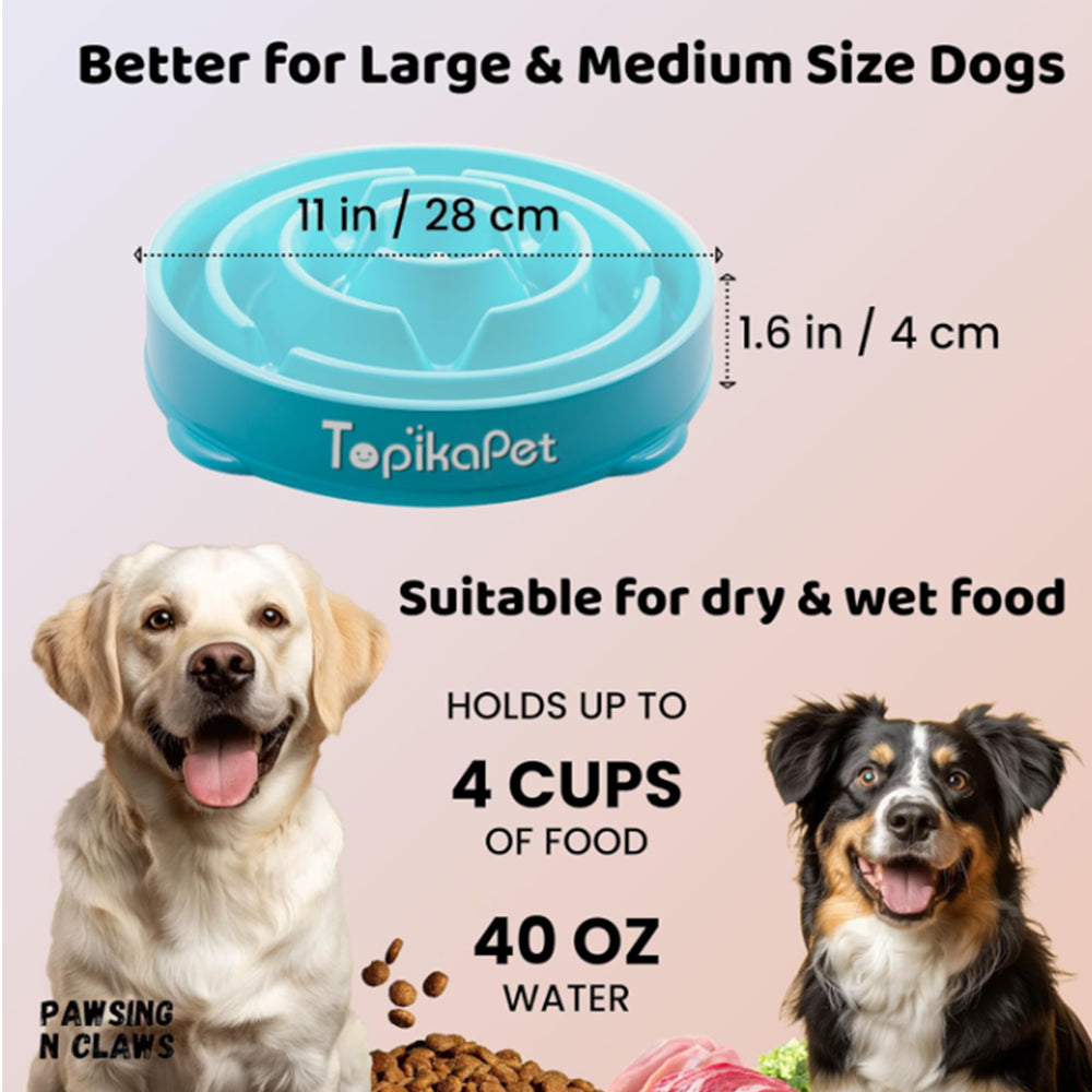 TopikaPet Dog Puzzle Toy – Slow Feeder Food Dispenser for IQ Training & Mental Stimulation (Blue)