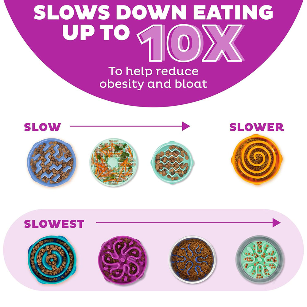 Slow Feeder Dog Bowl – Anti-Choke Design, Promotes Healthy Digestion By TopikaPet