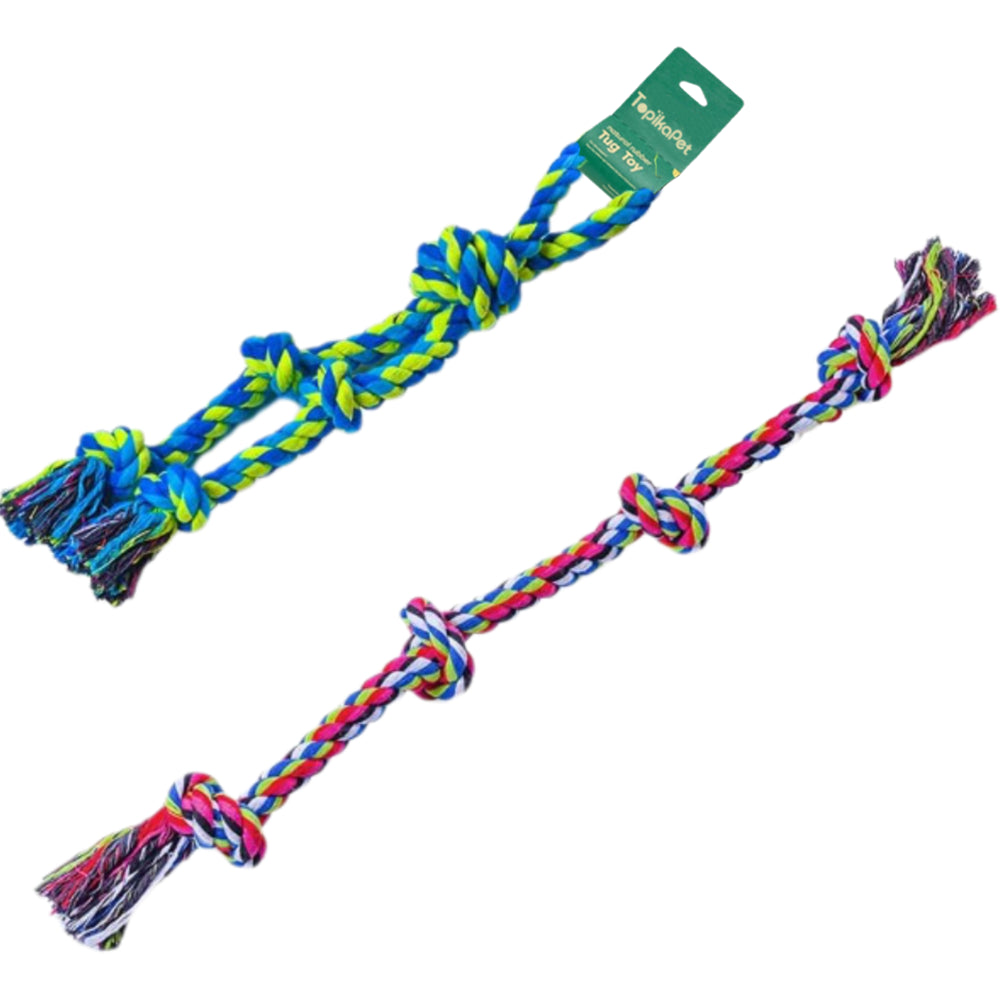 TopikaPet Dog Tug Rope Toy Set – Durable Chew & Play Ropes for Large & Medium Aggressive Chewers (Each)