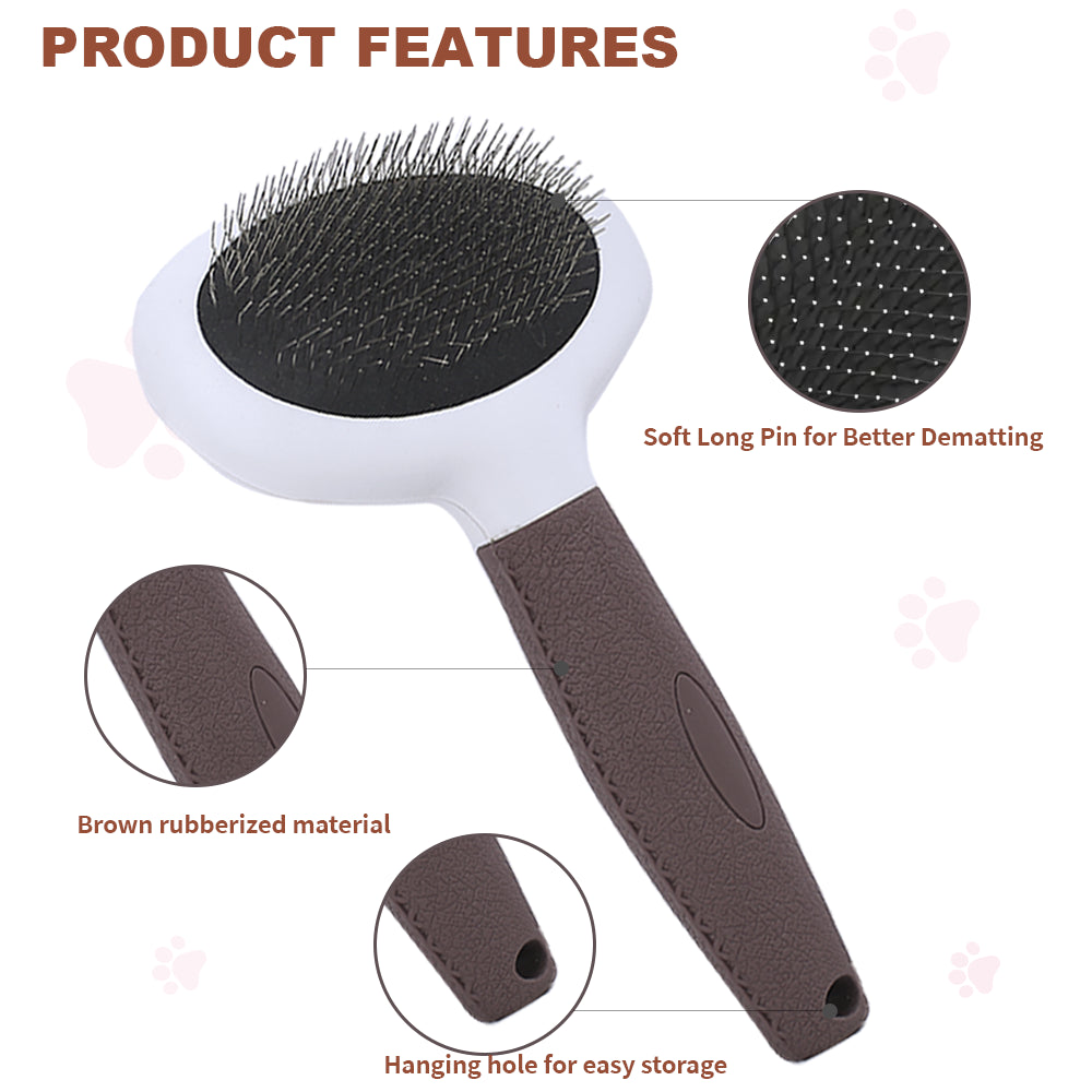 Dog Slicker Brush – Dematting & Deshedding Tool for Healthy Coat Care By TopikaPet