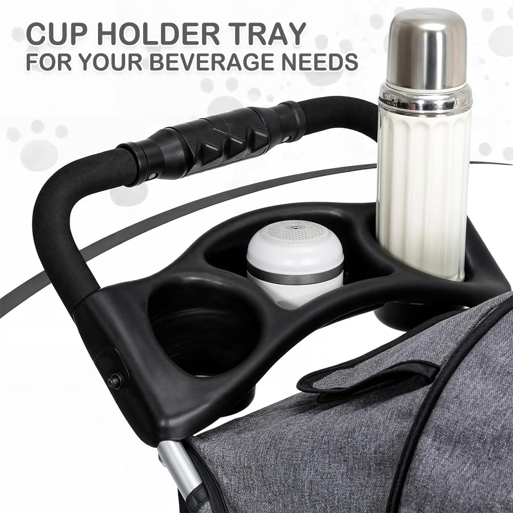 Foldable Pet Stroller – Breathable Mesh & Storage Basket for Small Dogs & Cats, Up to 15kg By TopikaPet
