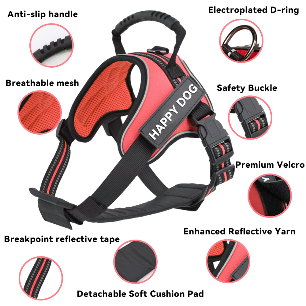 No-Pull Dog Harness – Adjustable Reflective Straps & Breathable Mesh By TopikaPet