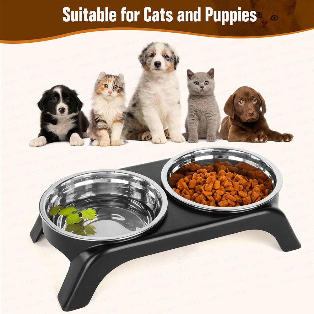 Elevated Cat Bowls – Raised Food & Water Bowl Set with Stand for Healthy Eating By TopikaPet