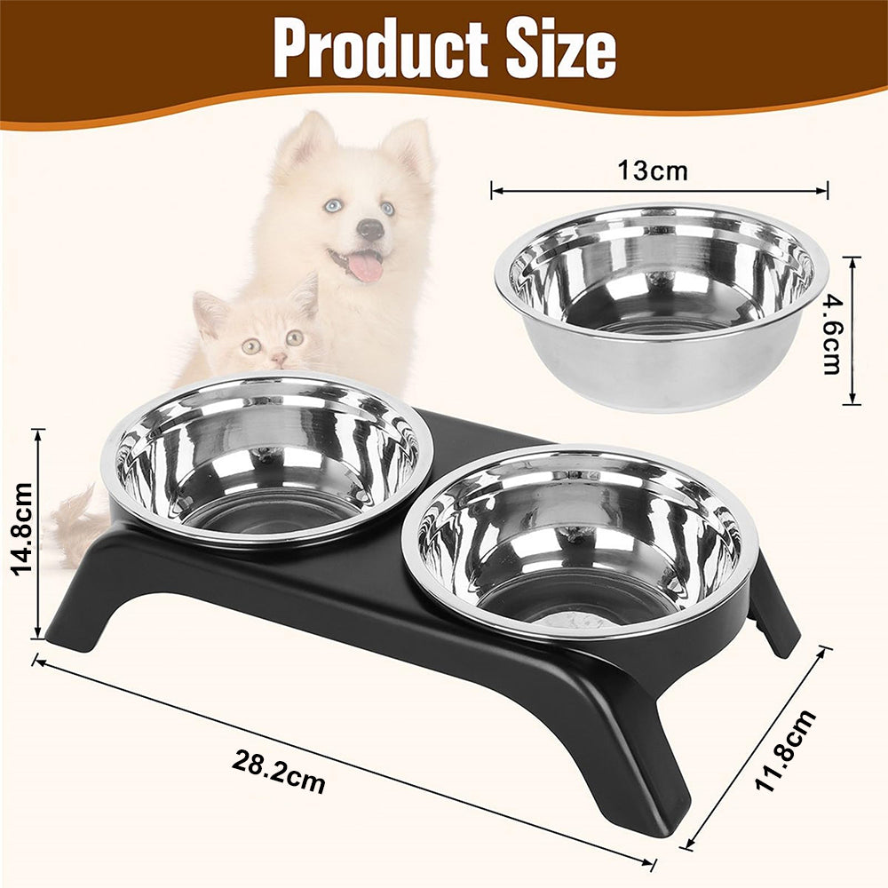 Elevated Cat Bowls – Raised Food & Water Bowl Set with Stand for Healthy Eating By TopikaPet