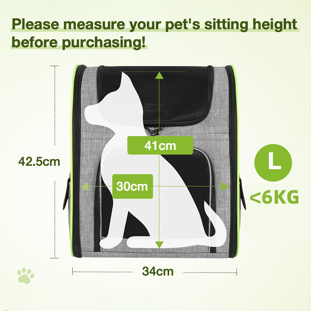 TopikaPet Cat Backpack Carrier – Expandable Travel Bag with Breathable Mesh Panels for Safe Pet Transport