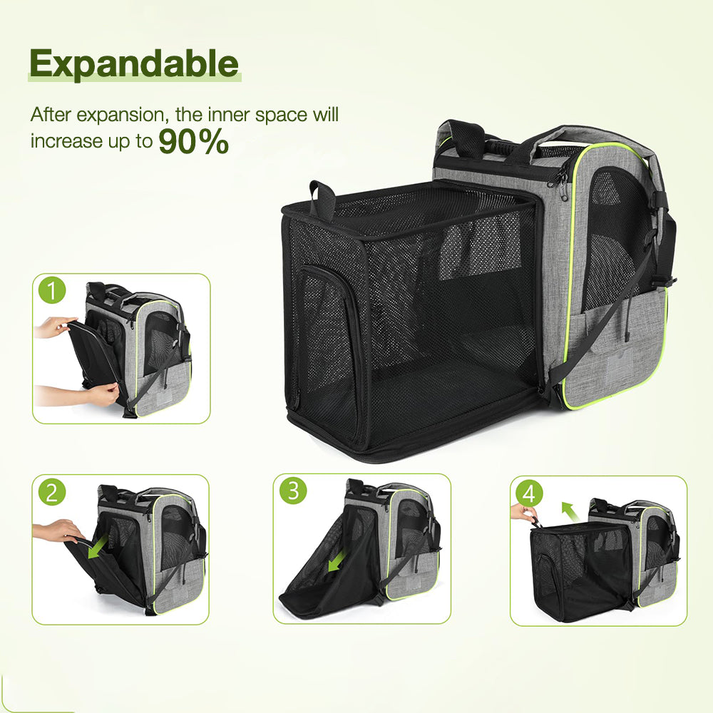 Cat Backpack Carrier – Expandable Travel Bag with Breathable Mesh Panels By TopikaPet